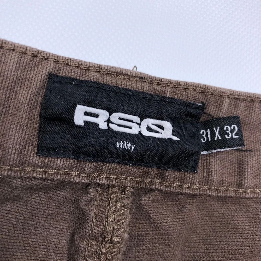 RSQ Utility Mens 31x32 Brown Double Front Knee Carpenter Pants Straight Leg